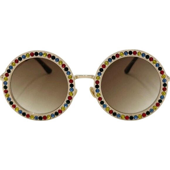 Round Oversized Rhinestone Sunglasses Women’s Retro Crystal main image 10